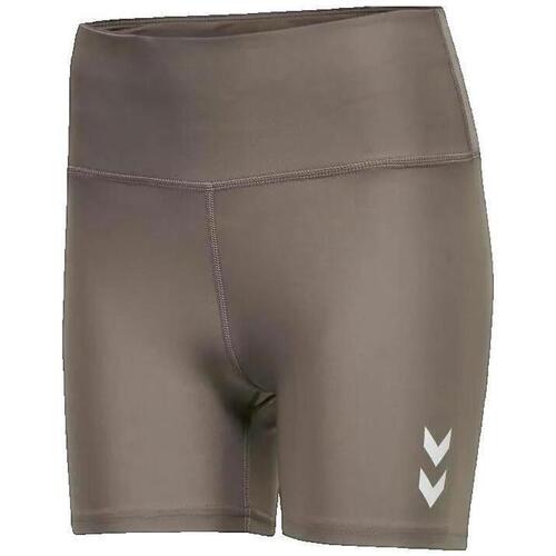 Textiel Dames Korte broeken / Bermuda's hummel Shorts  hmlTE TOLA HW TIGHT SHORTS taille haute Grijs