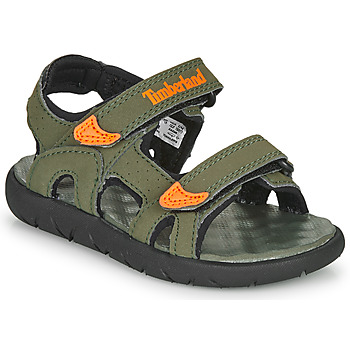 Schuhe Jungen Flache Sandalen Timberland PERKINS ROW 2-STRAP Grün / Orange