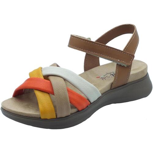 Schuhe Damen Keilabsatzsandalen Enval 5788633 Vitello Multicolor