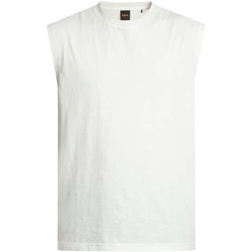 Kleidung Herren Tops BOSS Te Surf Logo Weste Weiss