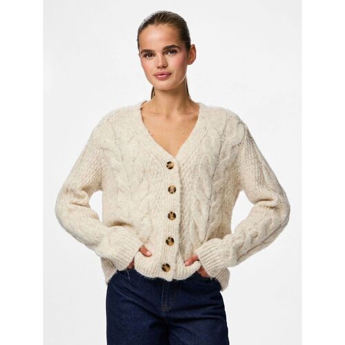 textil Dame Veste / Cardigans Pieces 17159127 NINA-BIRCH Hvid