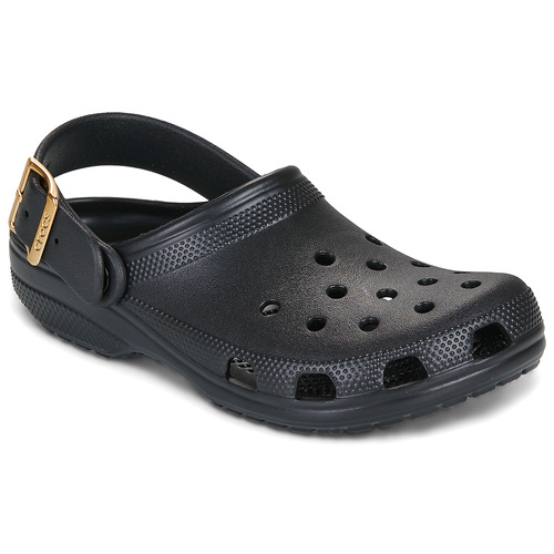 Sko Dame Træsko Crocs Classic Metallic Buckle Clog Sort