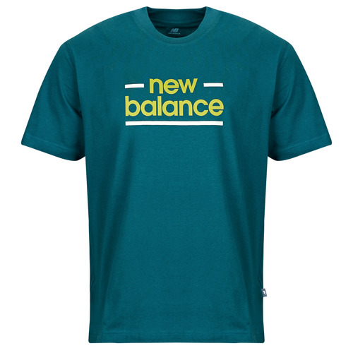 Clothing Men short-sleeved t-shirts New Balance LINEAR LINES T-SHIRT Green