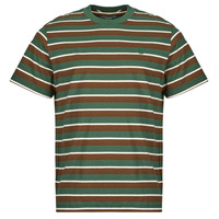 Clothing Men short-sleeved t-shirts Timberland Stripe Tee Brown / Blue