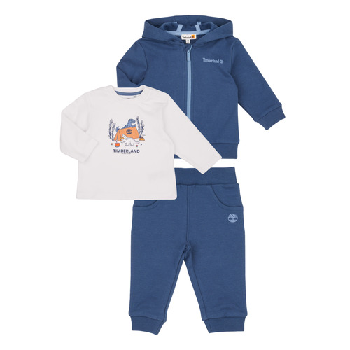 vaatteet Pojat Kokonaisuus Timberland ENS.PANTALON+CARDIGAN+T.SHIRT T60241 Sininen