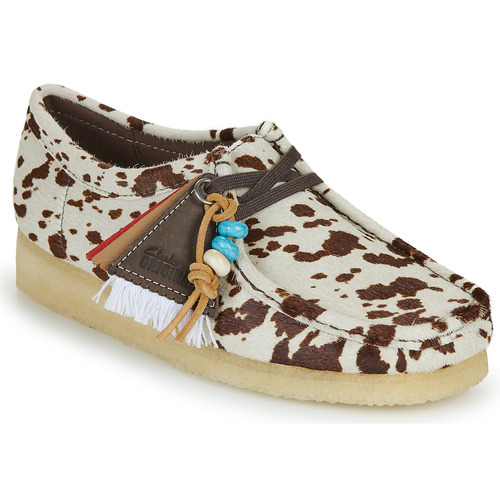 kengät Naiset Derby-kengät Clarks Originals Wallabee Ruskea / Valkoinen