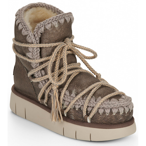 kengät Naiset Bootsit Mou BOUNCE BOOT SCOUBIDOU LACE SPECIAL LEATHER Tumma / Ruskea