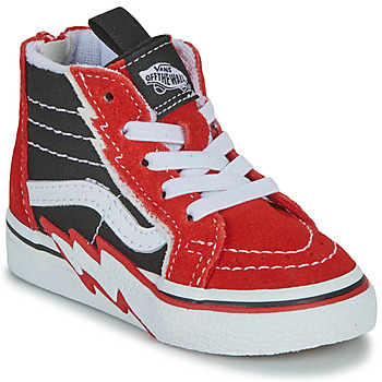 Cipők Fiú Magas szárú edzőcipők Vans TD SK8-Hi Zip Bolt Fekete  / Piros