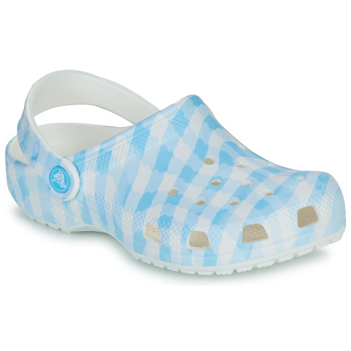 Cipők Lány Klumpák Crocs Classic Gingham Clog K Fehér / Kék