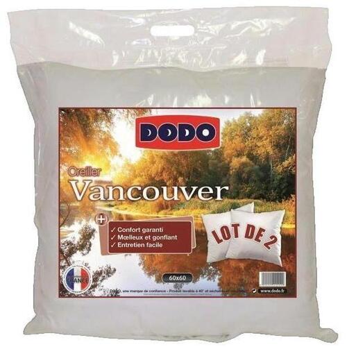 Otthon Párnák / Hengerpárnák Dodo Oreillers  VANCOUVER Lot de 2 60x60 cm Blanc Fehér