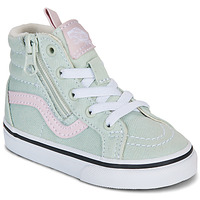 Cipők Lány Magas szárú edzőcipők Vans SK8-Hi Reissue Side Zip Zöld / Rózsaszín