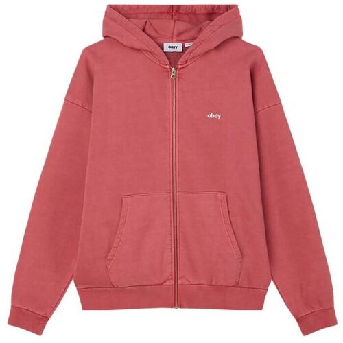 Abbigliamento Felpe con cappuccio Obey Lowercase Zip Hoody 
Rosso
