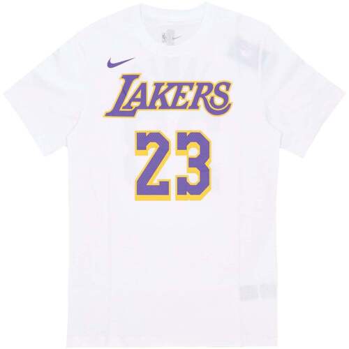 Abbigliamento Uomo T-shirt maniche corte Nike No 23 Lebron James Bianco