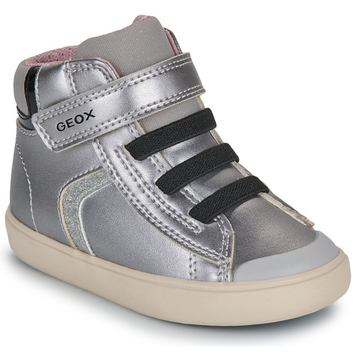 Shoes Girl High top trainers Geox B GISLI GIRL Silver