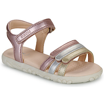 Shoes Girl Flat sandals Geox J SANDAL HAITI GIRL Pink