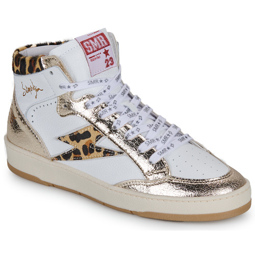 Schoenen Dames Hoge sneakers Semerdjian BRAGA Wit / Goud / Luipaard