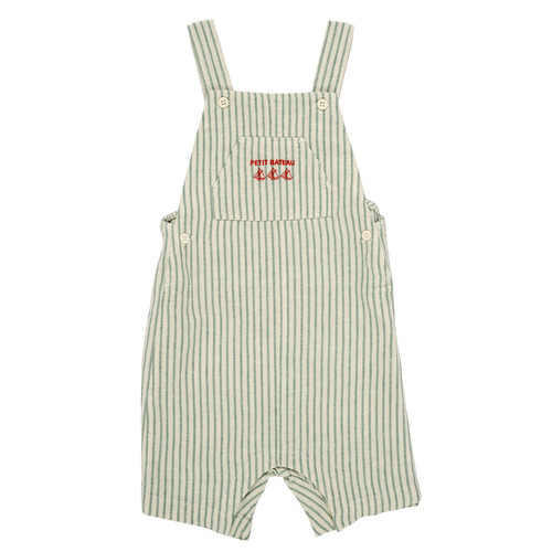 Textiel Jongens Jumpsuites / Tuinbroeken Petit Bateau SALOPETTE COURTE Wit / Groen