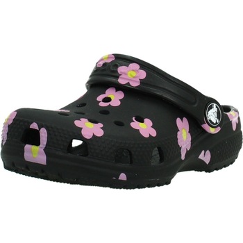 Schoenen Meisjes Klompen Crocs Classic Flower Clog Zwart