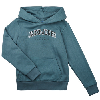 Oblačila Dečki Puloverji s kapuco Jack & Jones JJECALEB VARSITY SWEAT Modra