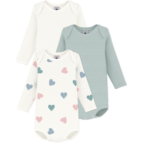 Oblačila Otroci Otroški bodiji Petit Bateau LOT BODIES X 3 Večbarvna