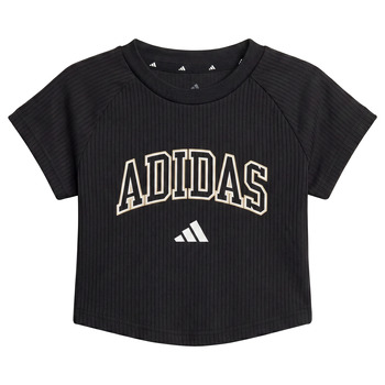 Oblečenie Dievča Tričká s krátkym rukávom adidas Sport Seasonals Collegiate Typography T-Shirt Junior Girls Čierna