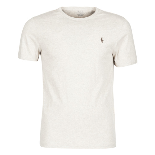 tekstylia Męskie T-shirty z krótkim rękawem Polo Ralph Lauren T-SHIRT AJUSTE COL ROND EN COTON LOGO PONY PLAYER Beżowy