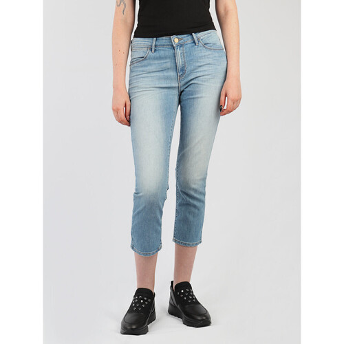 tekstylia Damskie Jeansy 3/4 & 7/8 Wrangler Drew Cropped Straight W26YZS64J niebieski