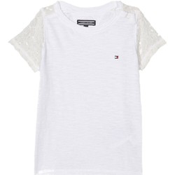 tekstylia Dziewczynka T-shirty z krótkim rękawem Tommy Hilfiger KG0KG02524 Biały