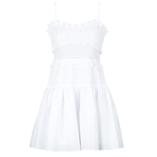 Textil Mulher Vestidos curtos MICHAEL Michael Kors POPLIN SMOCKED MINI DRESS Branco