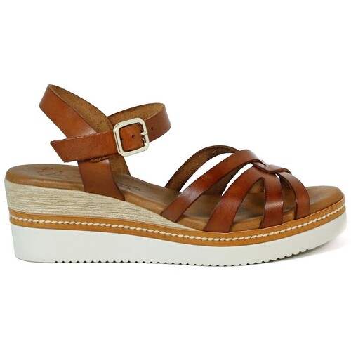Sapatos Mulher Sandálias de cunha Aplauso 5542 Castanho