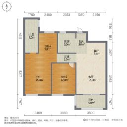 北辰当代优+国际青年互动特区3室2厅94.7㎡125万二手房图片