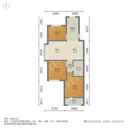 中海国际社区御城3室2厅88.81㎡179万二手房图片