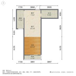 中南海湾新城1室1厅58㎡124万二手房图片