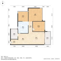 华发四季峰景一期3室2厅78.45㎡178万二手房图片