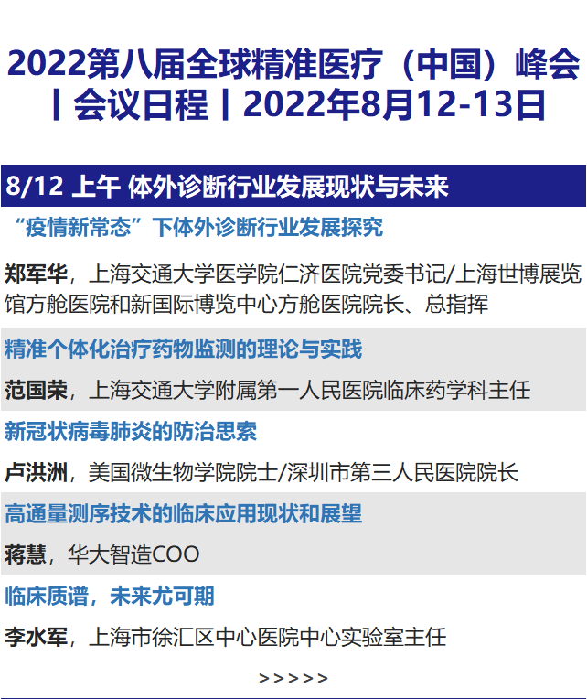 第八届全球精准医疗（中国）峰会暨第四届肿瘤免疫治疗领袖峰会-上海站