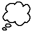 A rough pixel art thought bubble.