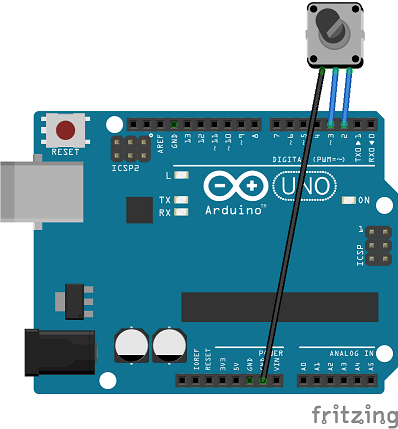 3-pin Rotary Encoder Arduino connection