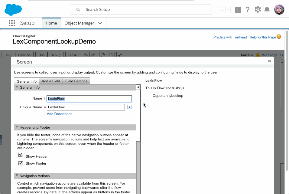 Lightning Component in Flow Demo