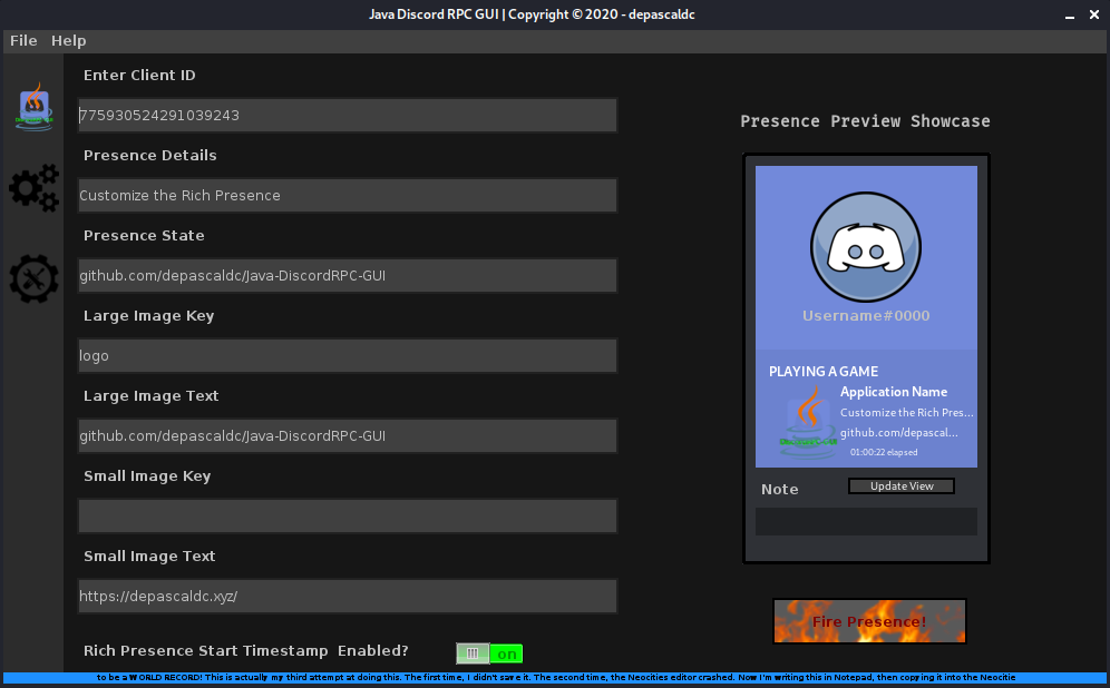 Java-DiscordRPC-GUI
