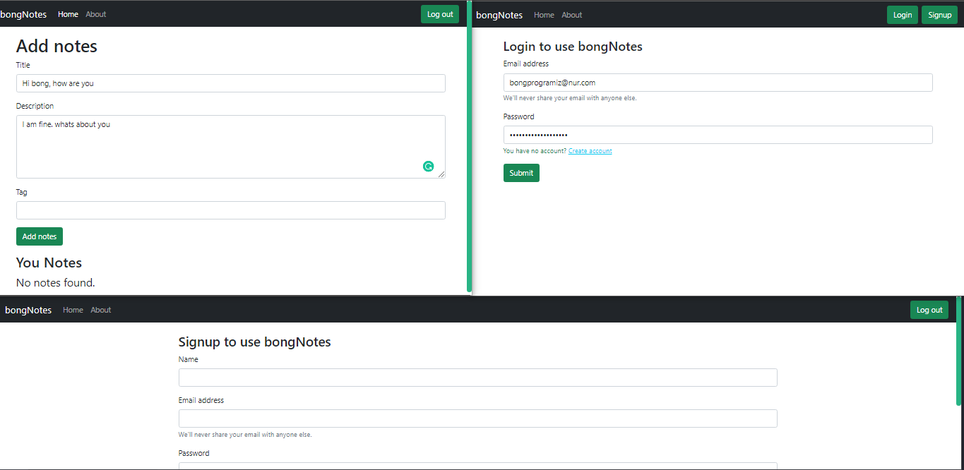 bongNotes-React-Application