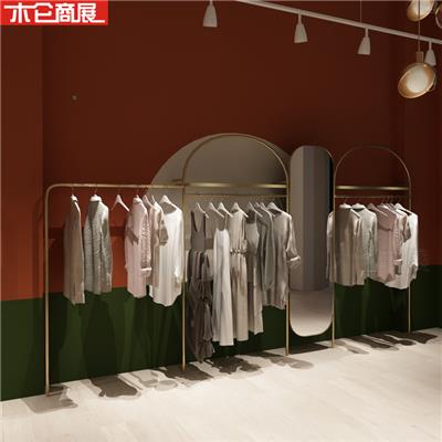 *具服装店挂衣架落地式展示架女装店货架展示架婚纱金色落地衣架