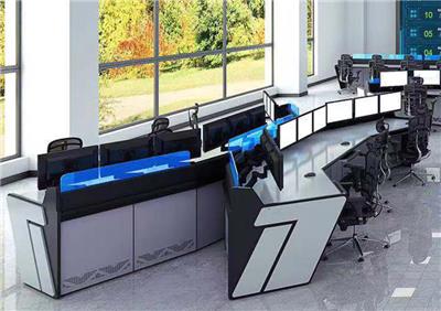 非标定做天津融媒体中心控制台 2021现代科技感弧形操作台