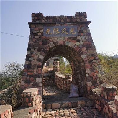 工地 景区干砌石砌墙 浆砌片石垒墙石 红色石英岩垒墙石