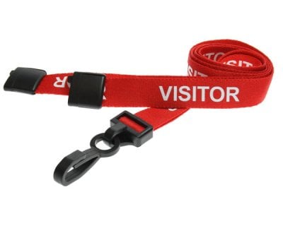 Schlüsselanhänger 15 mm Besucherrot Sicherheitsschnalle J-Clip aus Kunststoff 100er-Pack