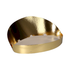 Fruitschaal met achterwand 43cm goud/wit
