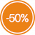 250 Etiketten @35mm Orange-weiß '50%'