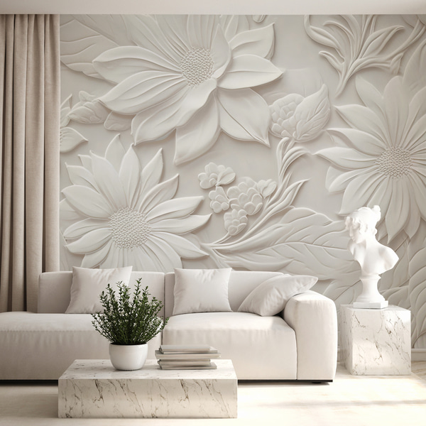 Papel de parede flores em 3D, Papel de parede 3D, Papel de parede Flor 3D, u96695 : uwalls.com.br